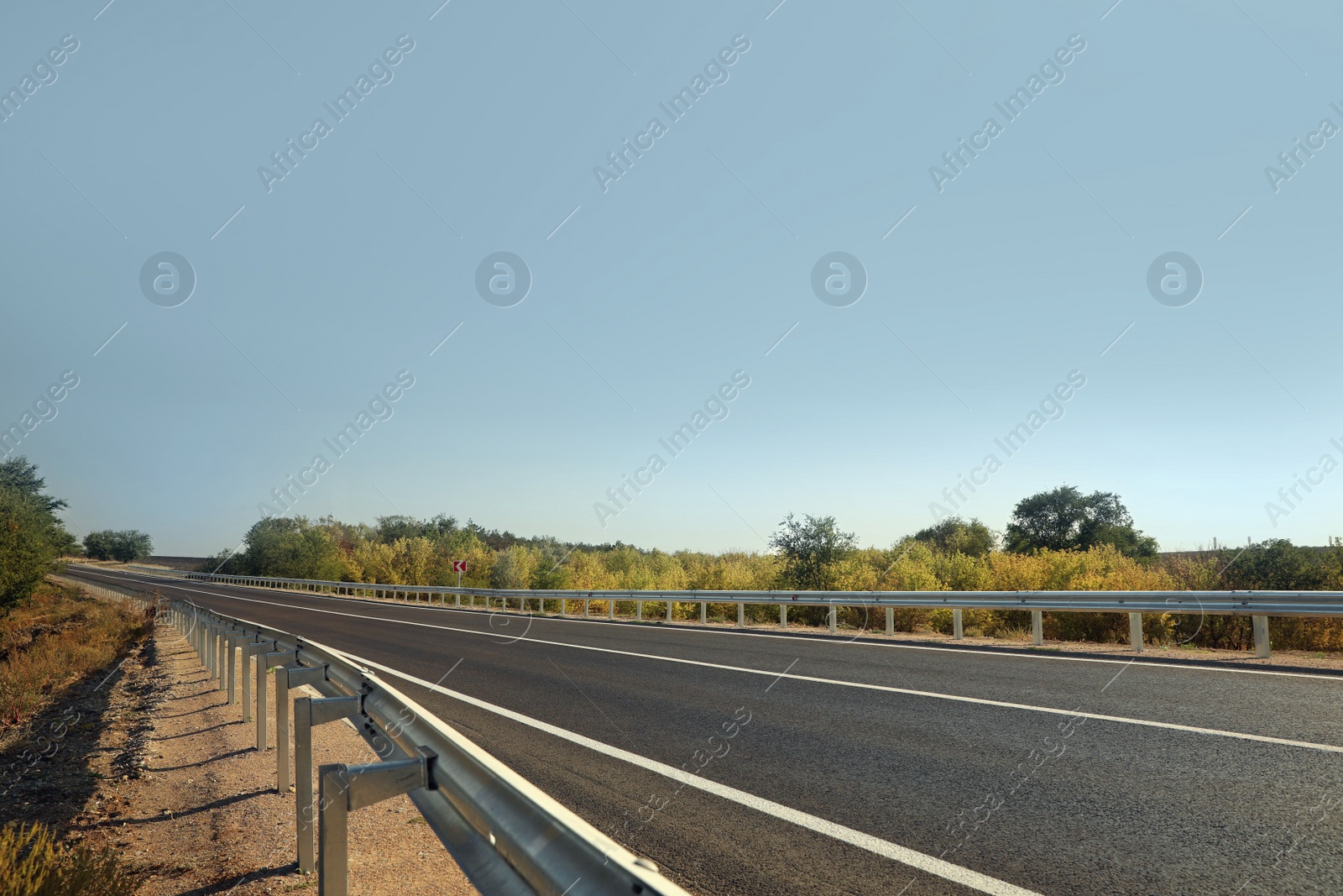 Photo of Beautiful view of empty asphalt highway. Road trip