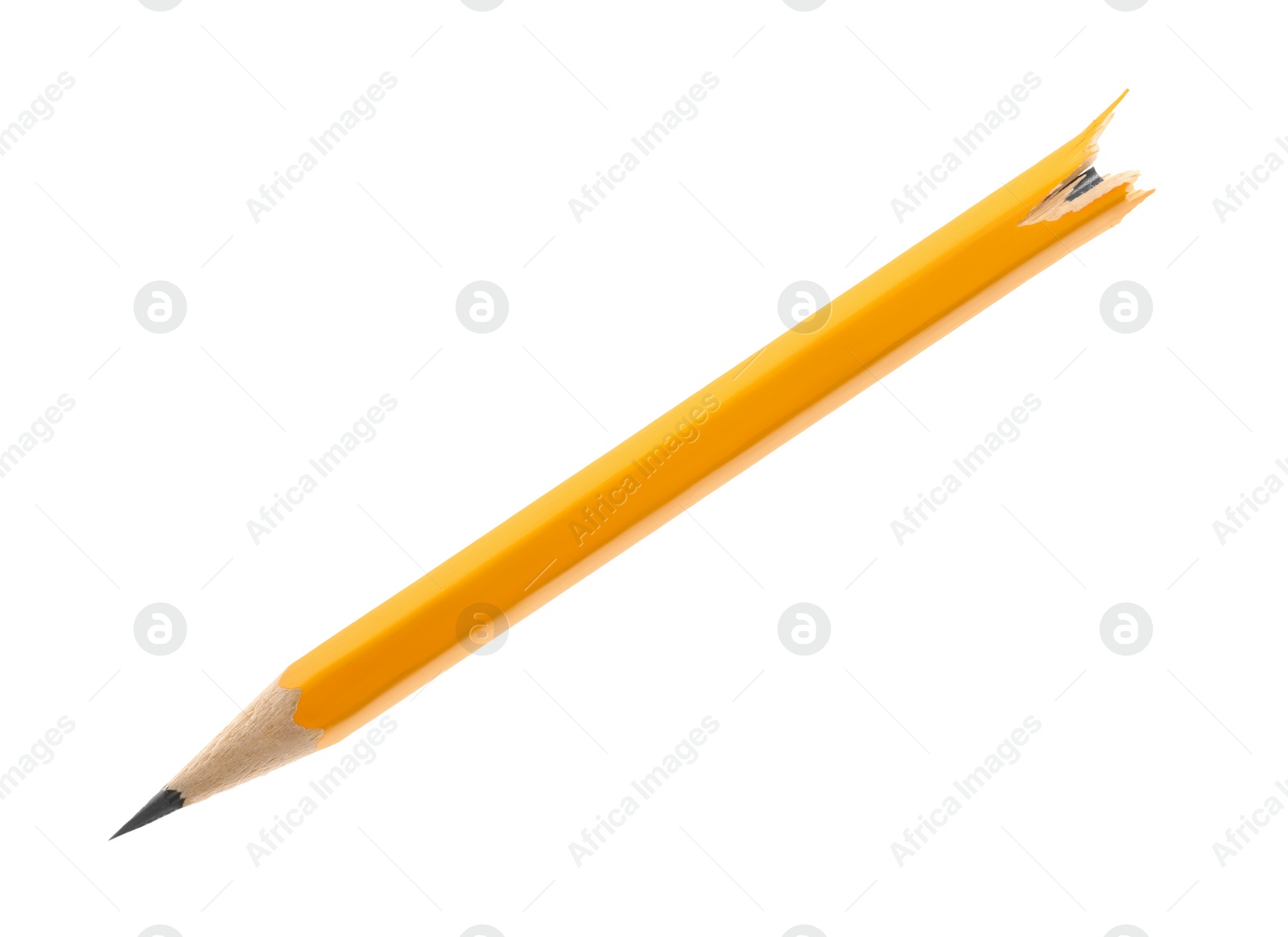 Photo of Broken graphite pencil on white background. School stationery