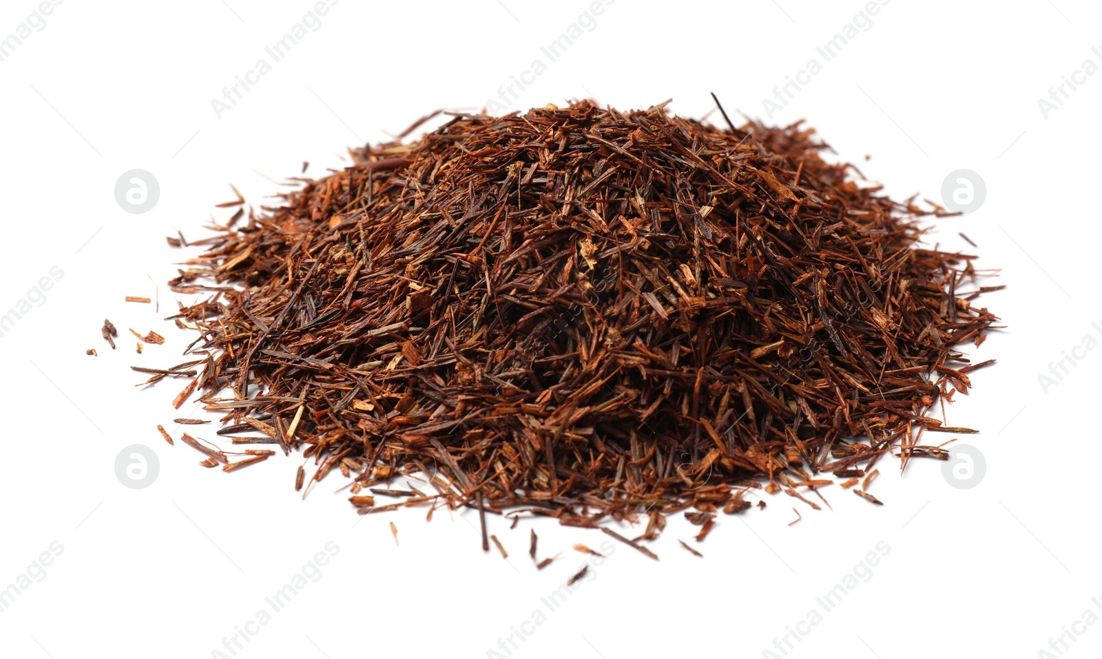 Photo of Heap of rooibos tea isolated on white