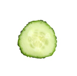 Piece of fresh cucumber isolated on white