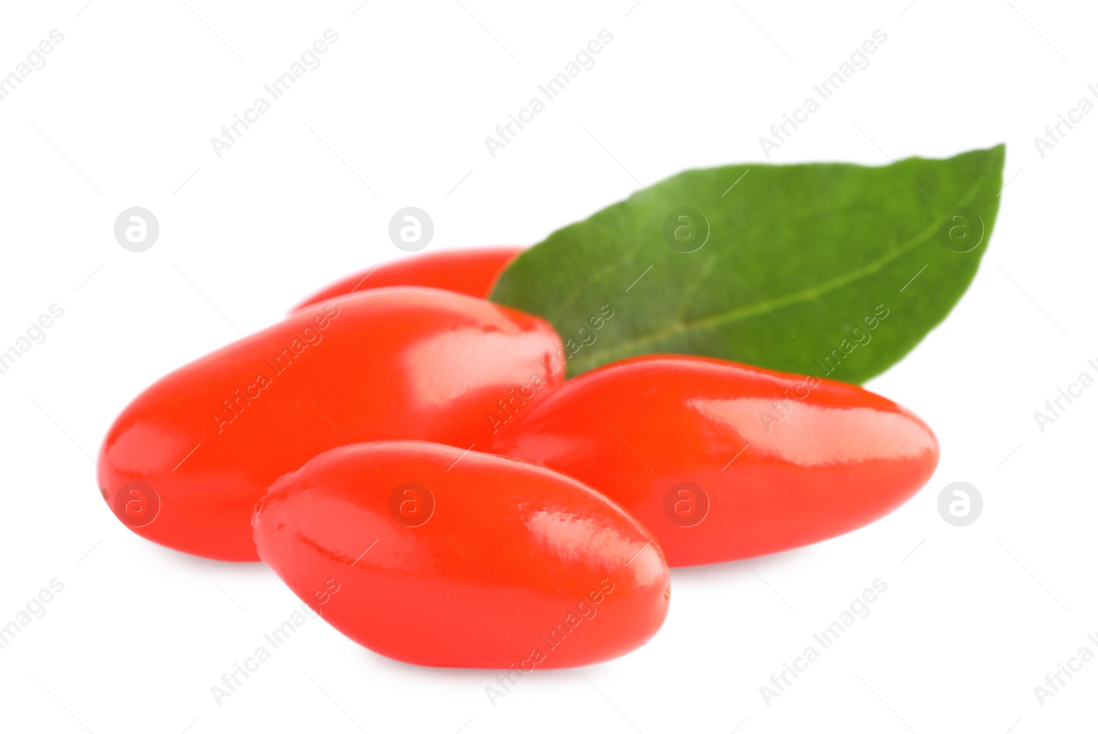 Photo of Fresh ripe goji berries on white background