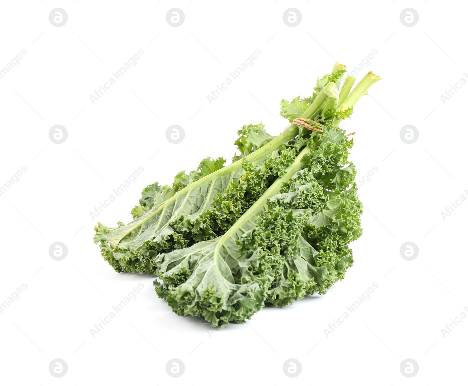 Photo of Fresh green kale leaves isolated on white