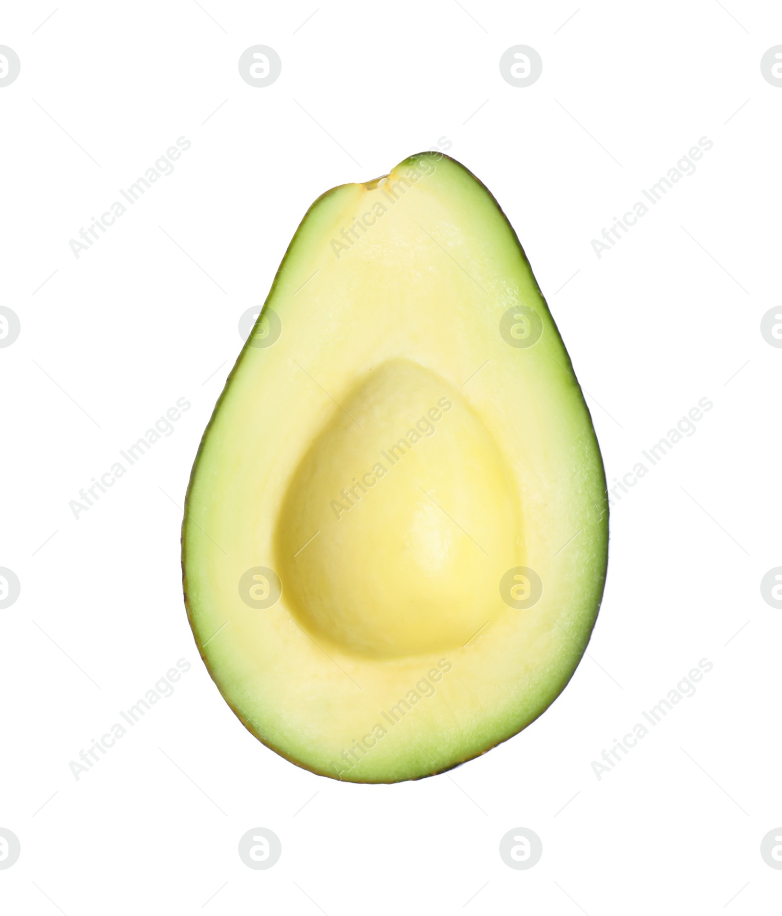 Photo of Half of ripe avocado isolated on white