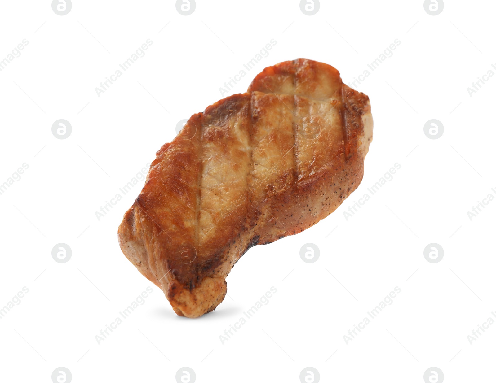 Photo of Tasty fresh grilled steak isolated on white