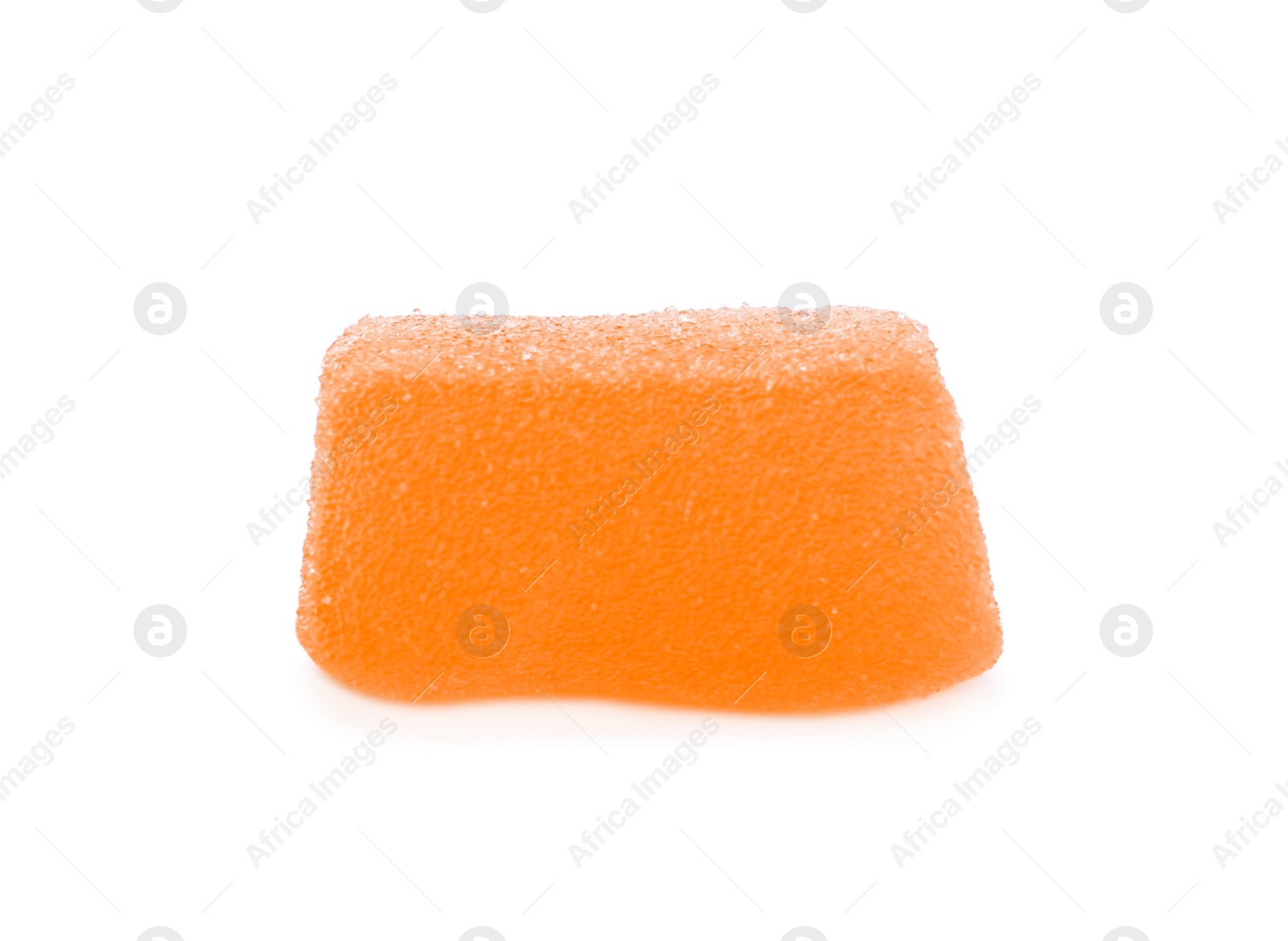 Photo of Tasty orange jelly candy isolated on white