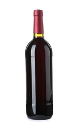 Photo of Bottle of red wine on white background