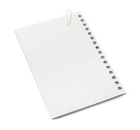 Photo of Checkered sheets of paper on white background