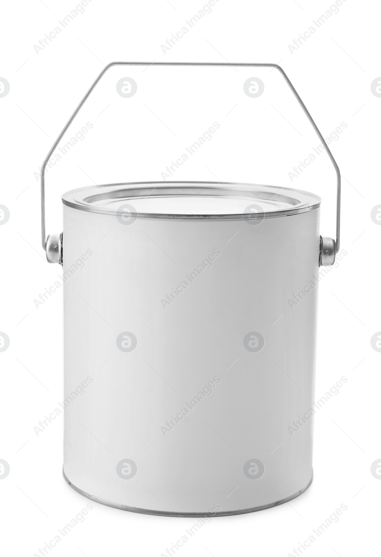 Photo of Closed blank can of paint isolated on white