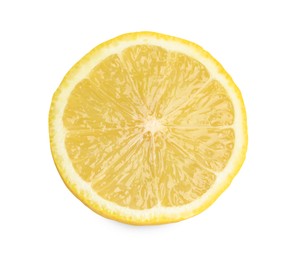 Citrus fruit. Slice of fresh lemon isolated on white, above view