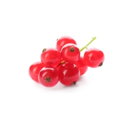 Delicious ripe red currants isolated on white