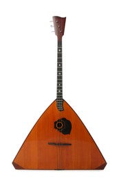Photo of Balalaika isolated on white. Folk string musical instrument
