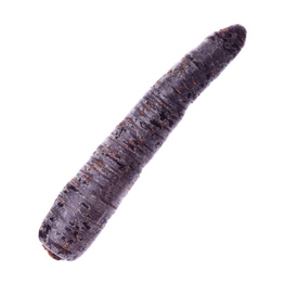 Photo of Fresh raw black carrot isolated on white