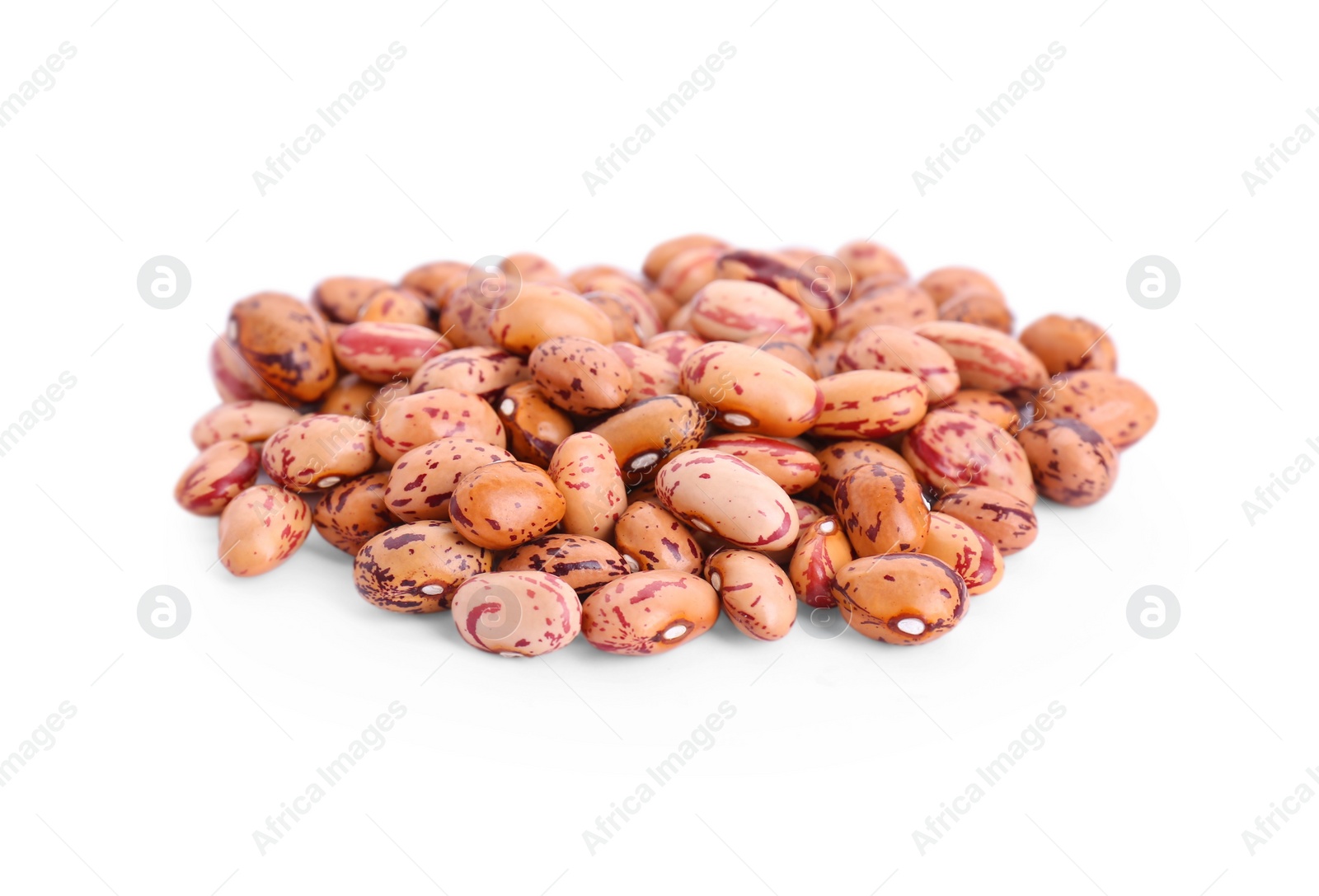 Photo of Many raw kidney beans isolated on white