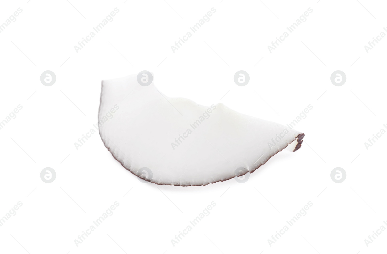 Photo of Tasty fresh coconut flake isolated on white