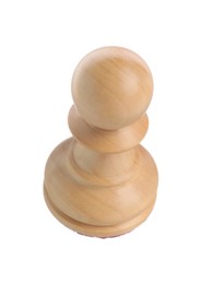 One wooden chess pawn isolated on white