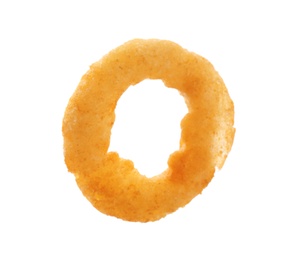 Photo of Freshly cooked onion ring on white background