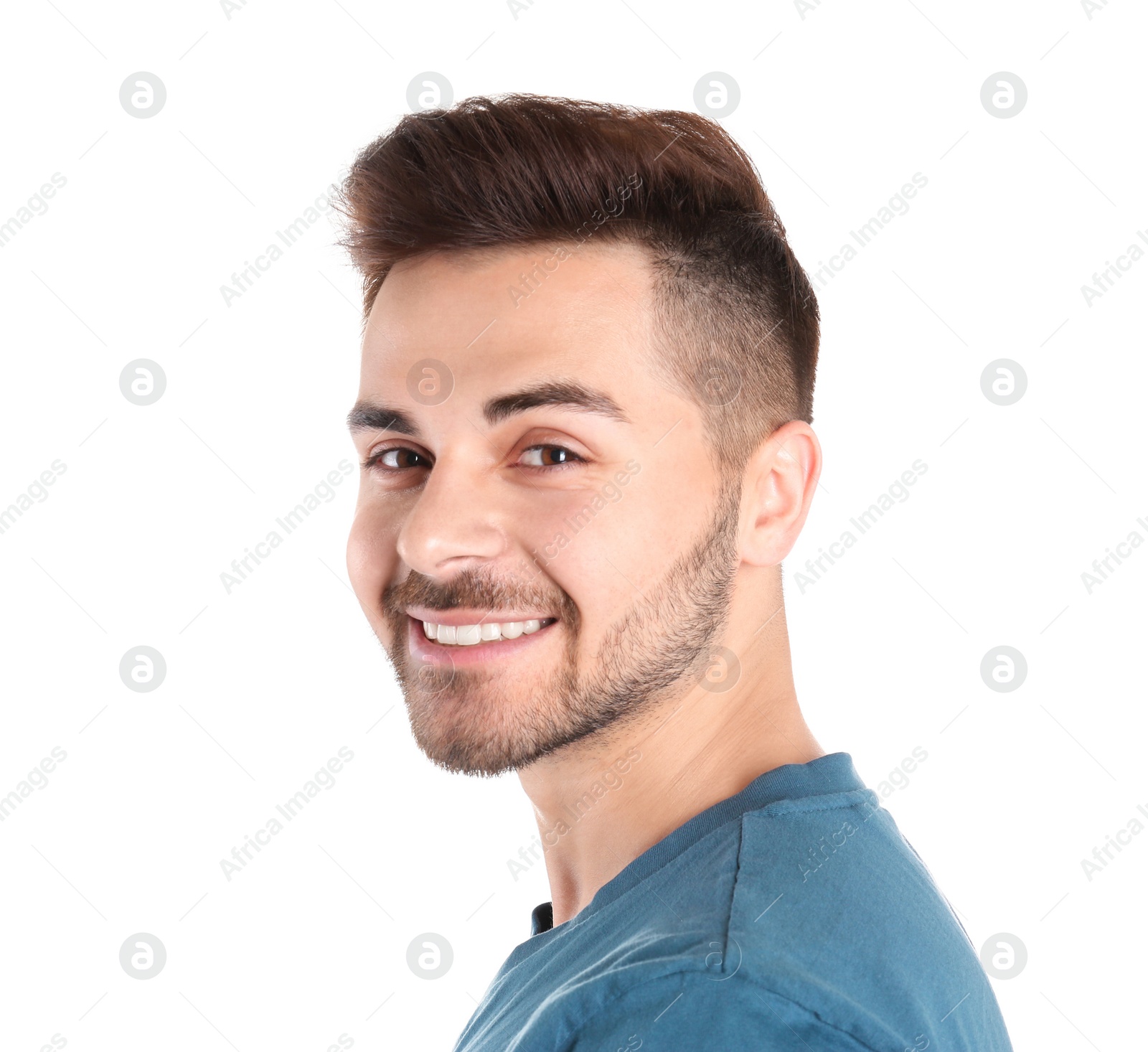 Photo of Portrait of handsome man isolated on white