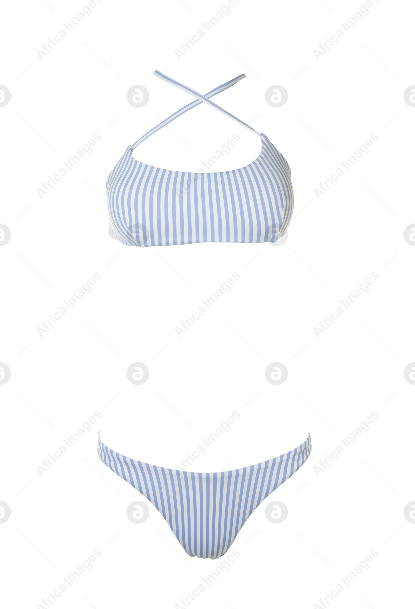 Image of Beautiful bikini isolated on white. Stylish swimsuit