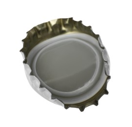 Photo of One beer bottle cap isolated on white