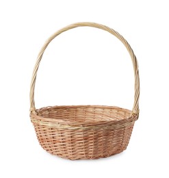Photo of New Easter wicker basket isolated on white