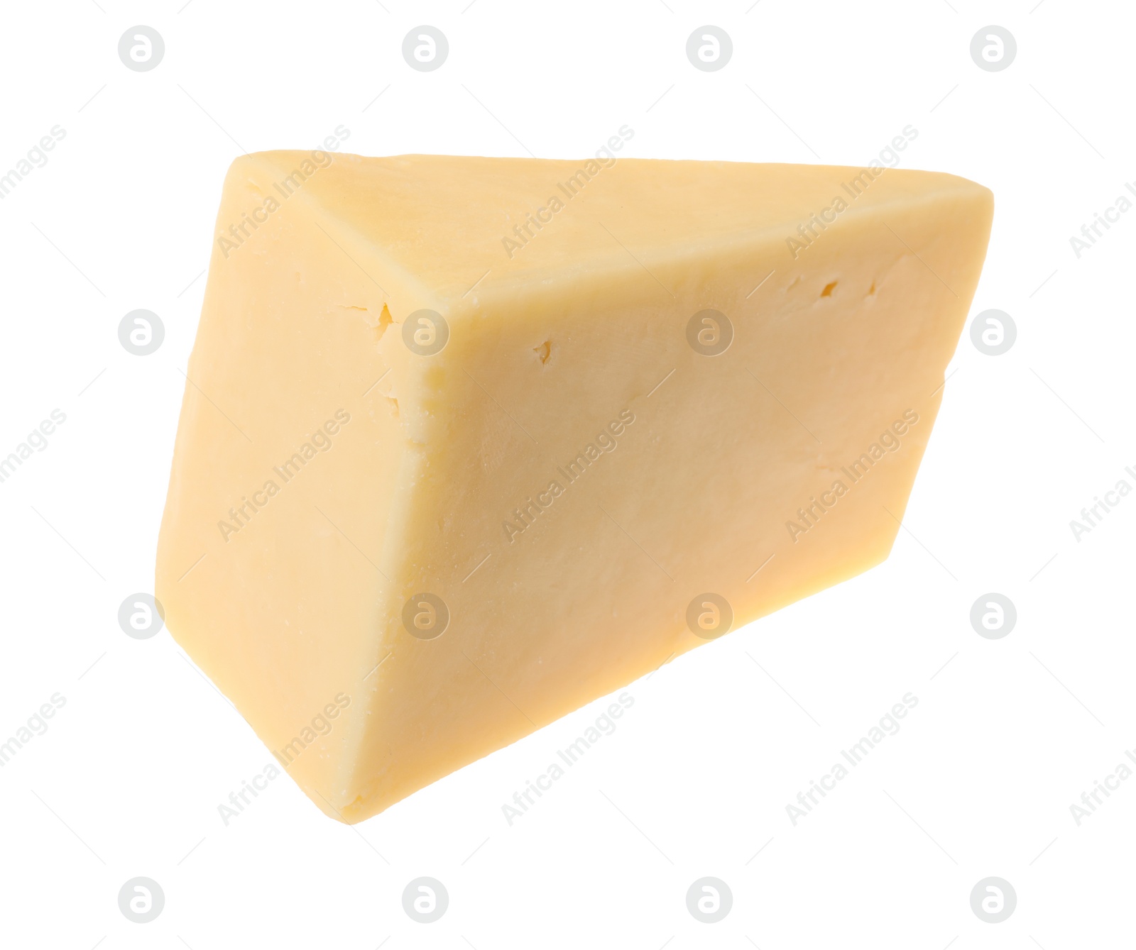 Photo of Piece of tasty cheese isolated on white