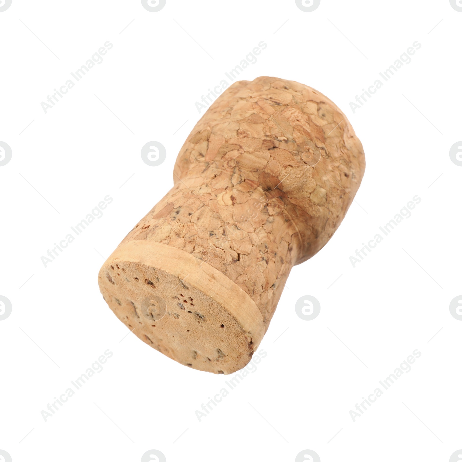 Photo of One sparkling wine cork isolated on white