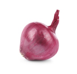 Photo of Fresh whole red onion on white background