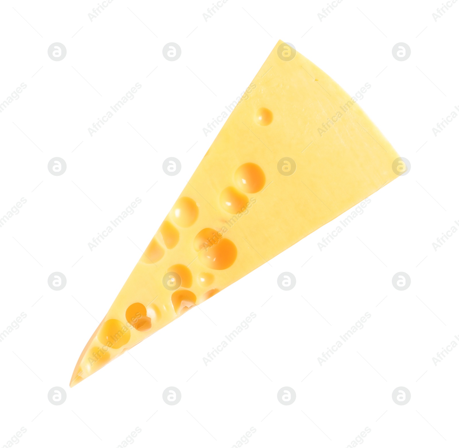 Photo of Piece of cheese on white background, top view. Natural food high in protein