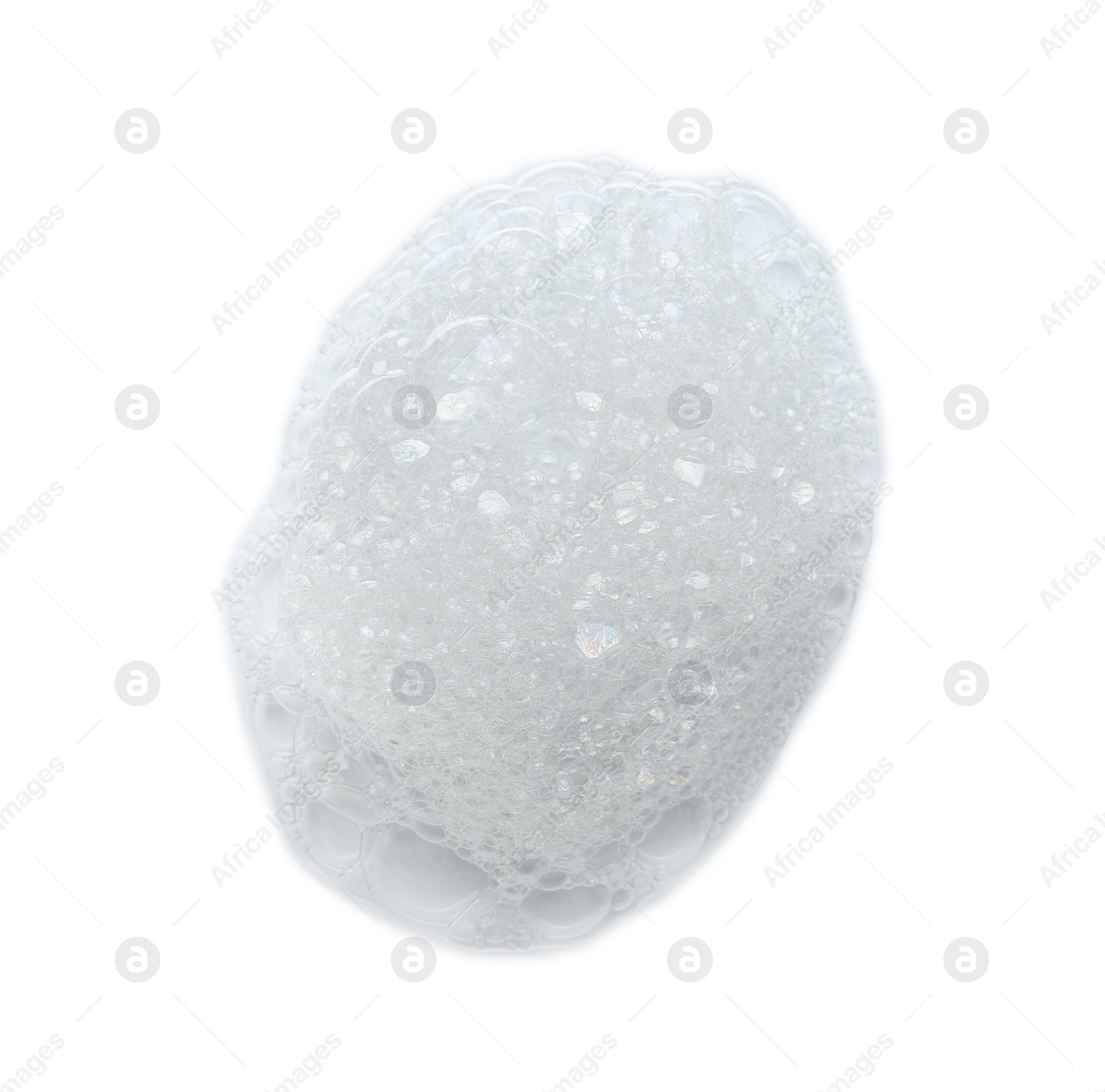 Photo of Drop of bath foam isolated on white, top view