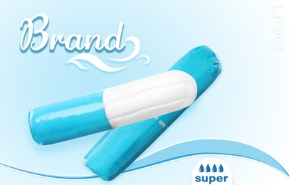 Image of Tampons on color background. Mockup for your brand 