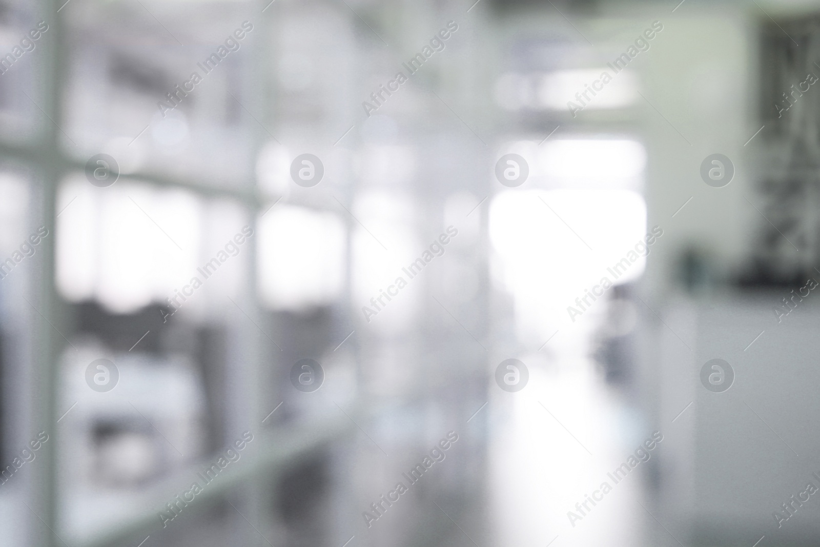 Image of Office interior. Blurred view of comfortable workspace