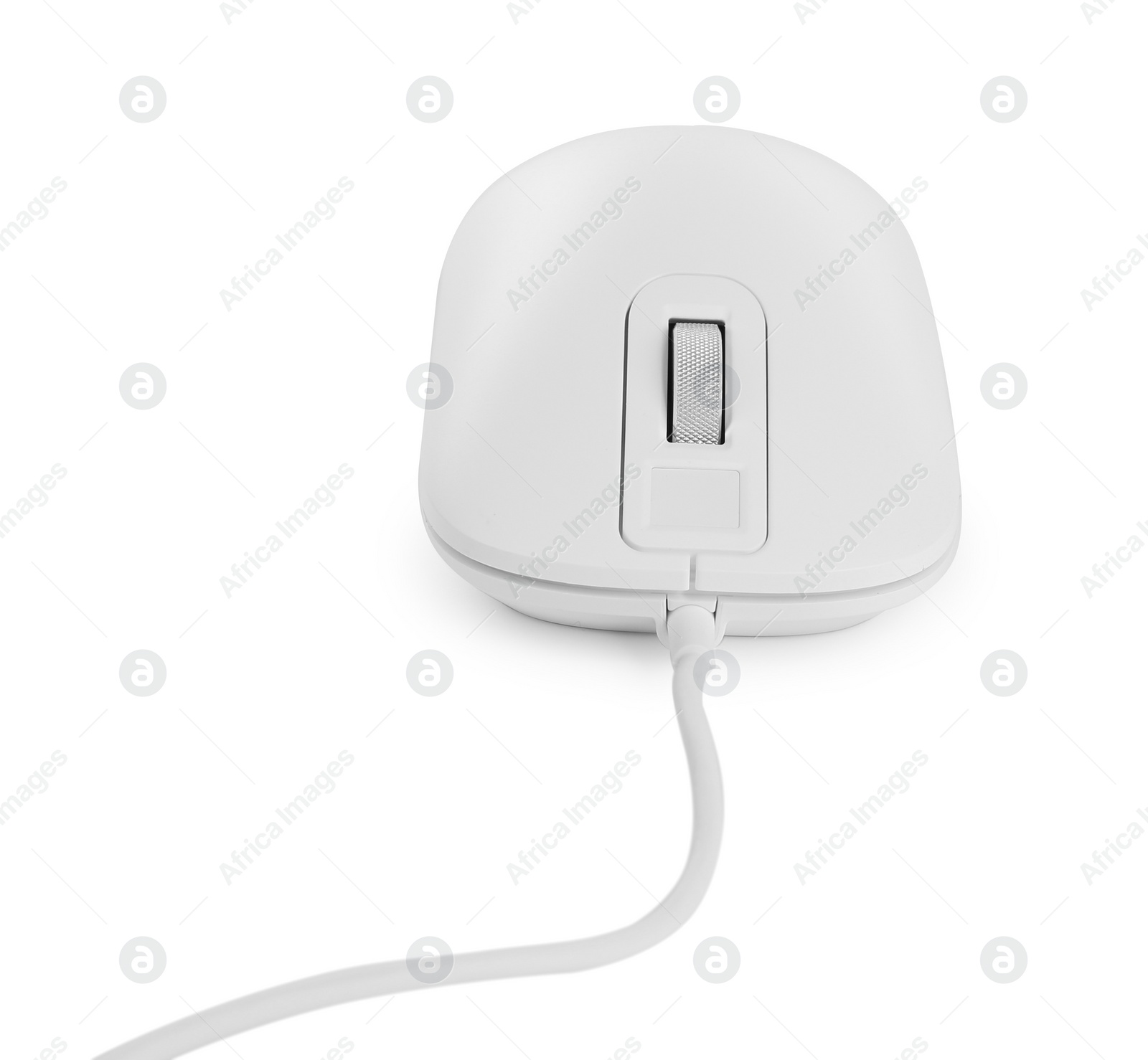 Photo of Modern wired optical mouse isolated on white