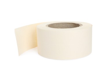 Roll of adhesive tape on white background