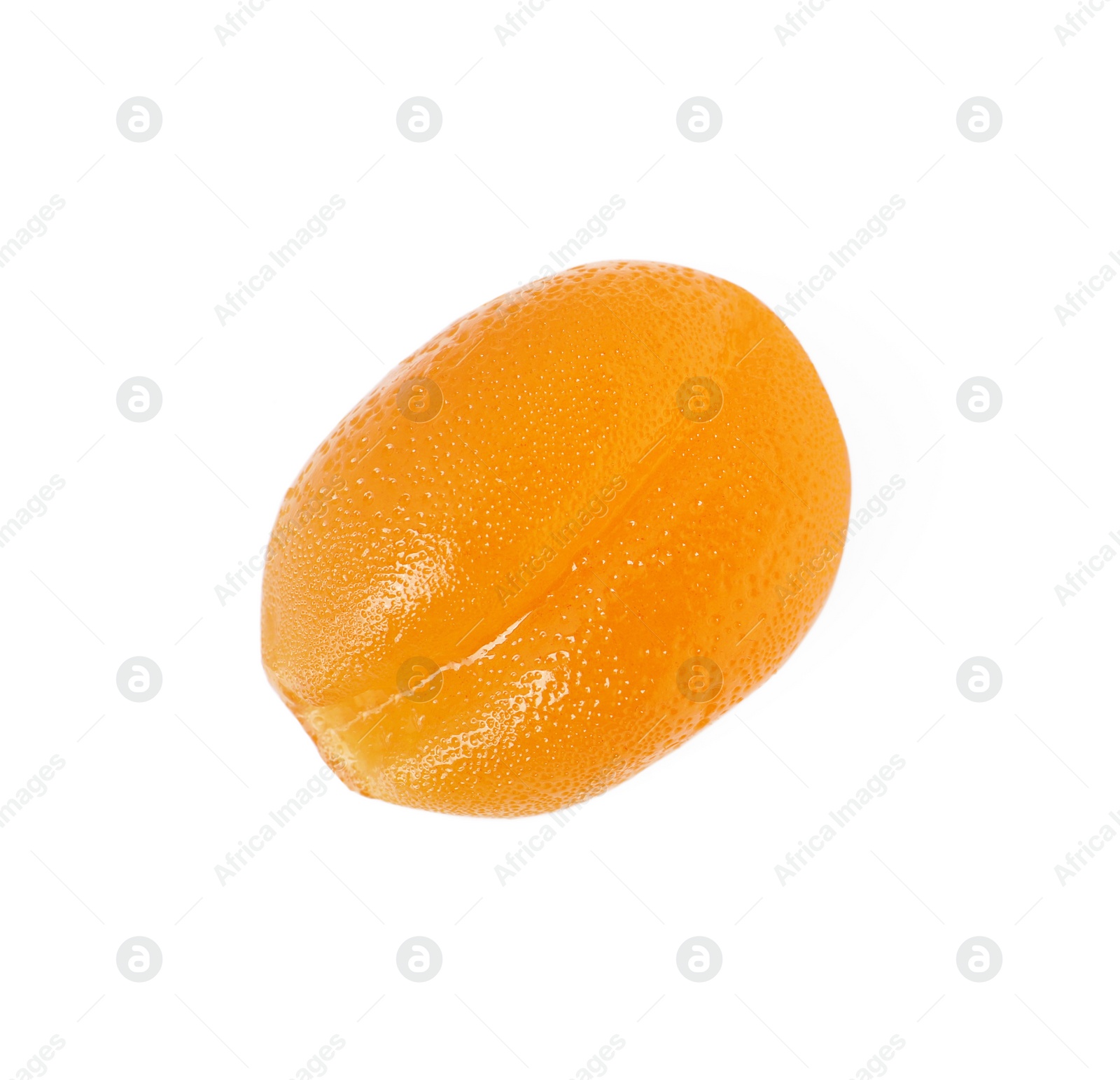 Photo of Delicious fruity gummy candy isolated on white, top view