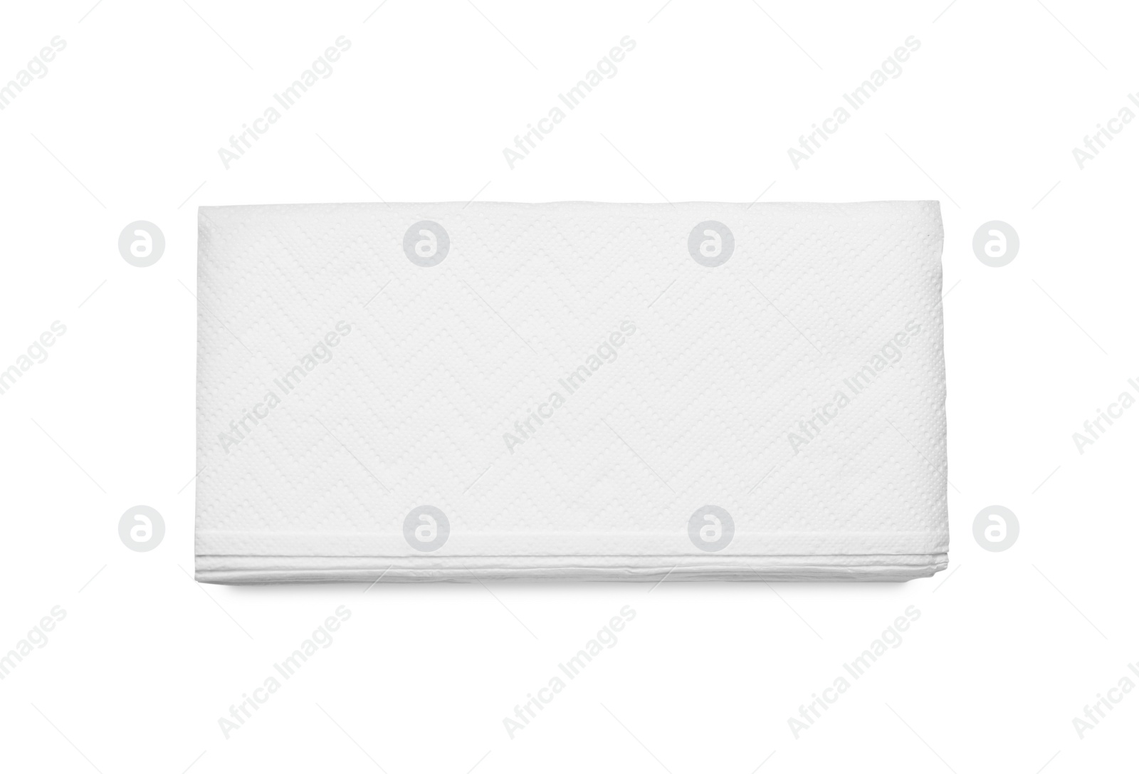 Photo of Stack of paper towels isolated on white, top view