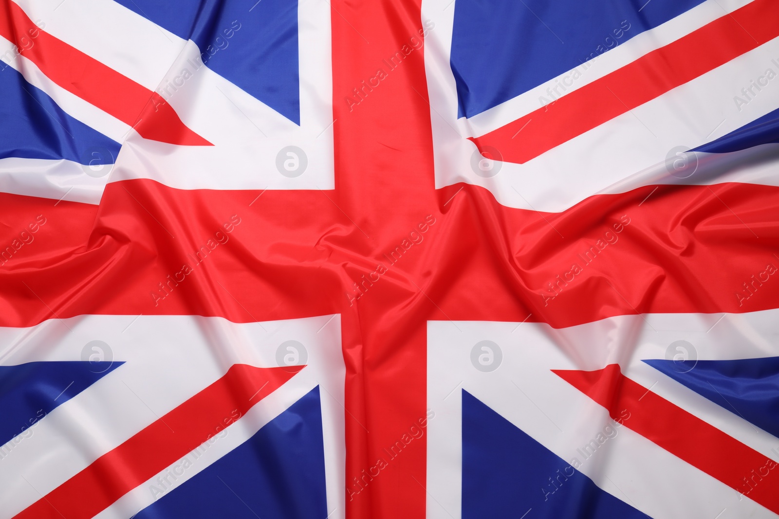 Photo of Flag of United Kingdom as background, top view. National symbol