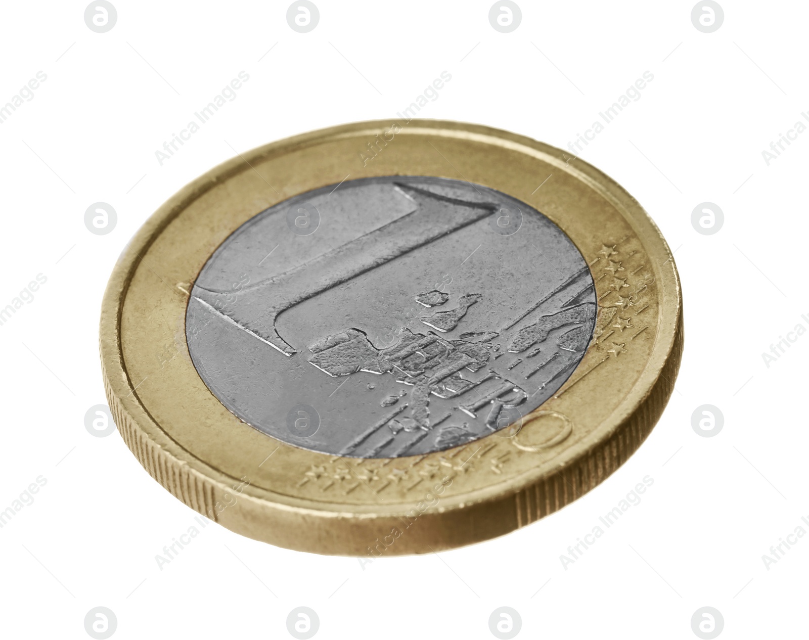 Photo of Shiny one euro coin isolated on white