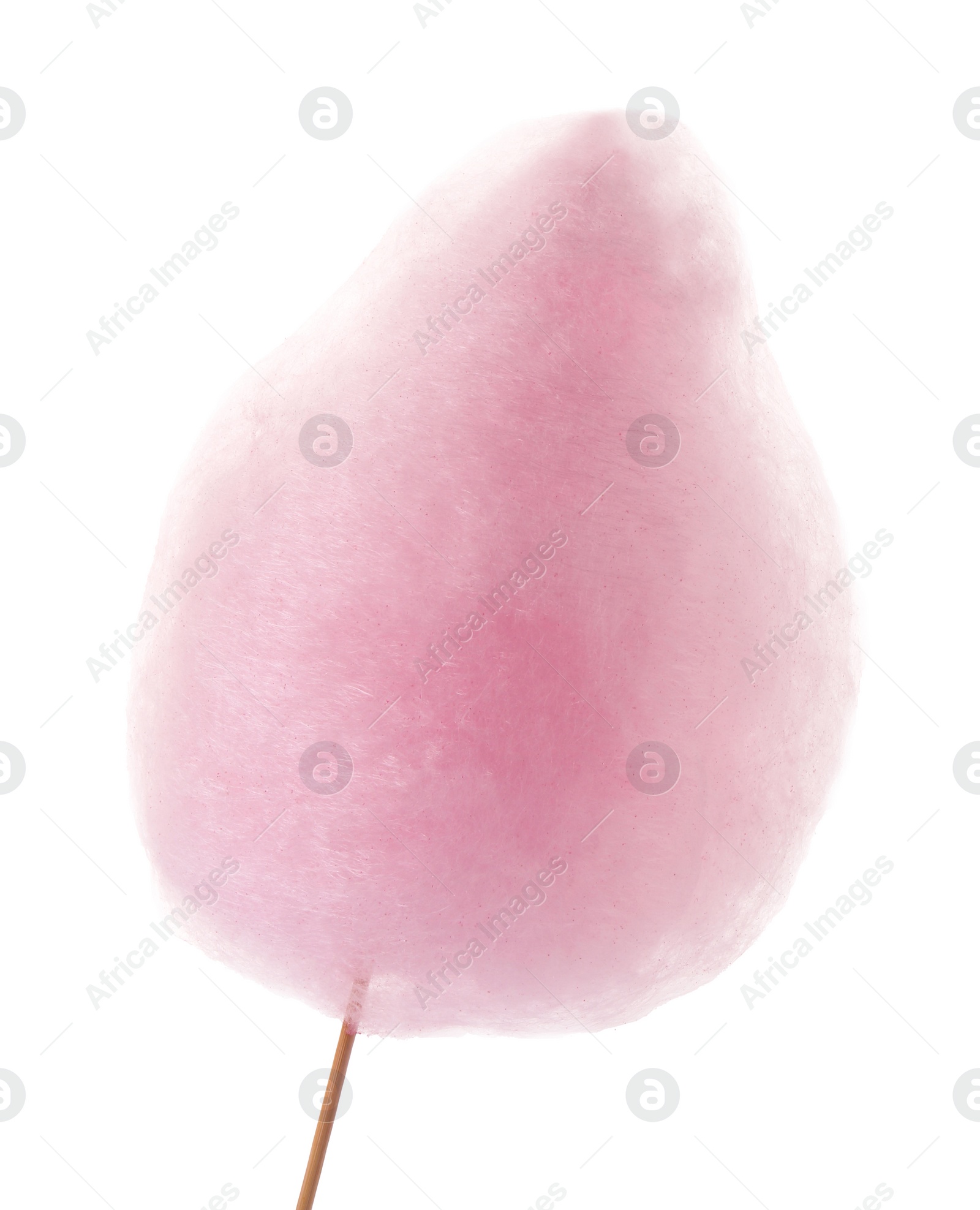 Photo of One sweet pink cotton candy isolated on white