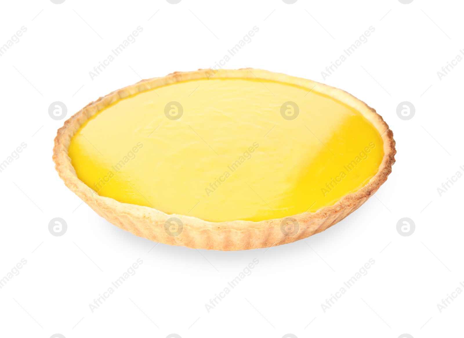 Photo of Delicious homemade lemon pie isolated on white