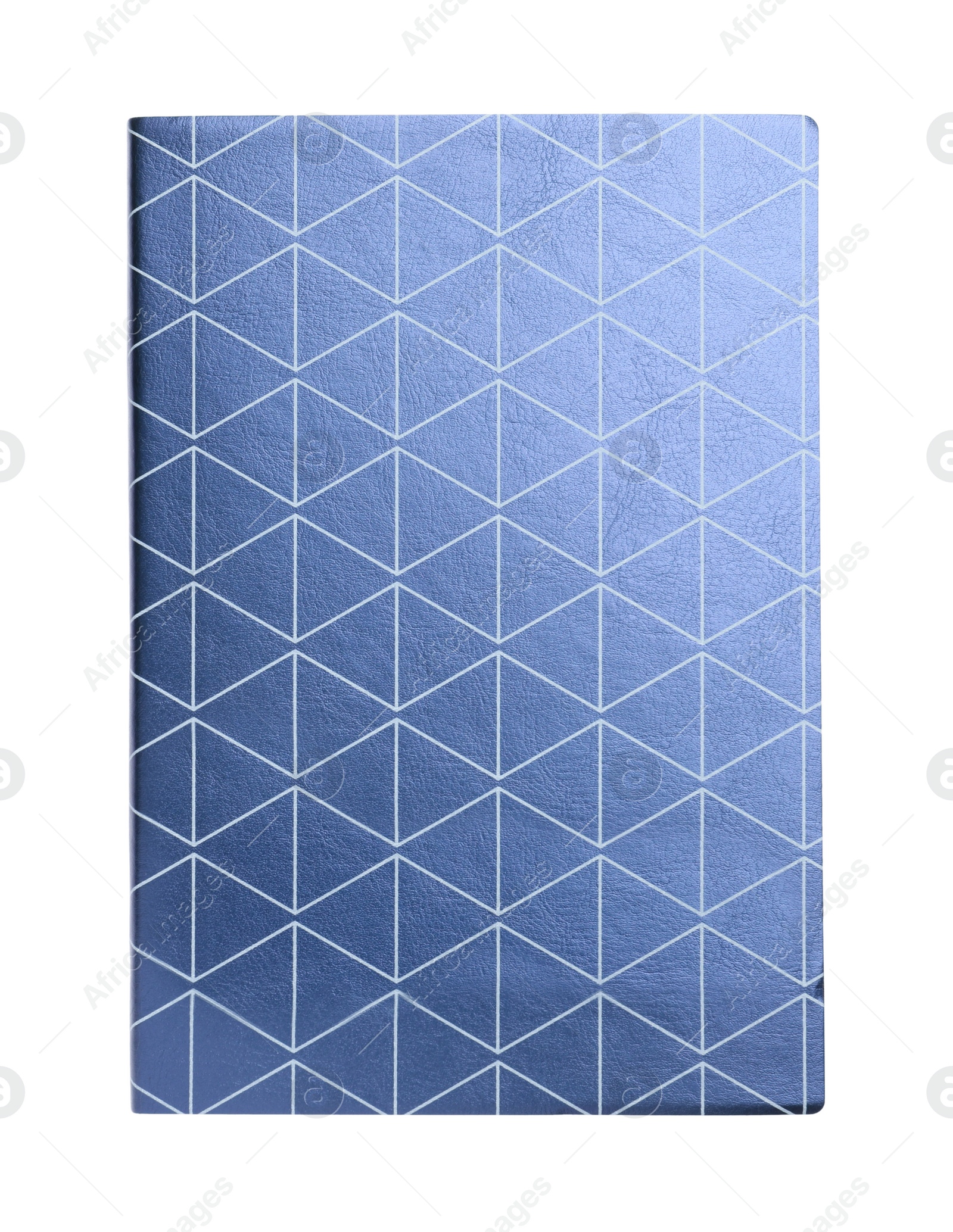 Photo of Stylish notebook isolated on white, top view. School stationery