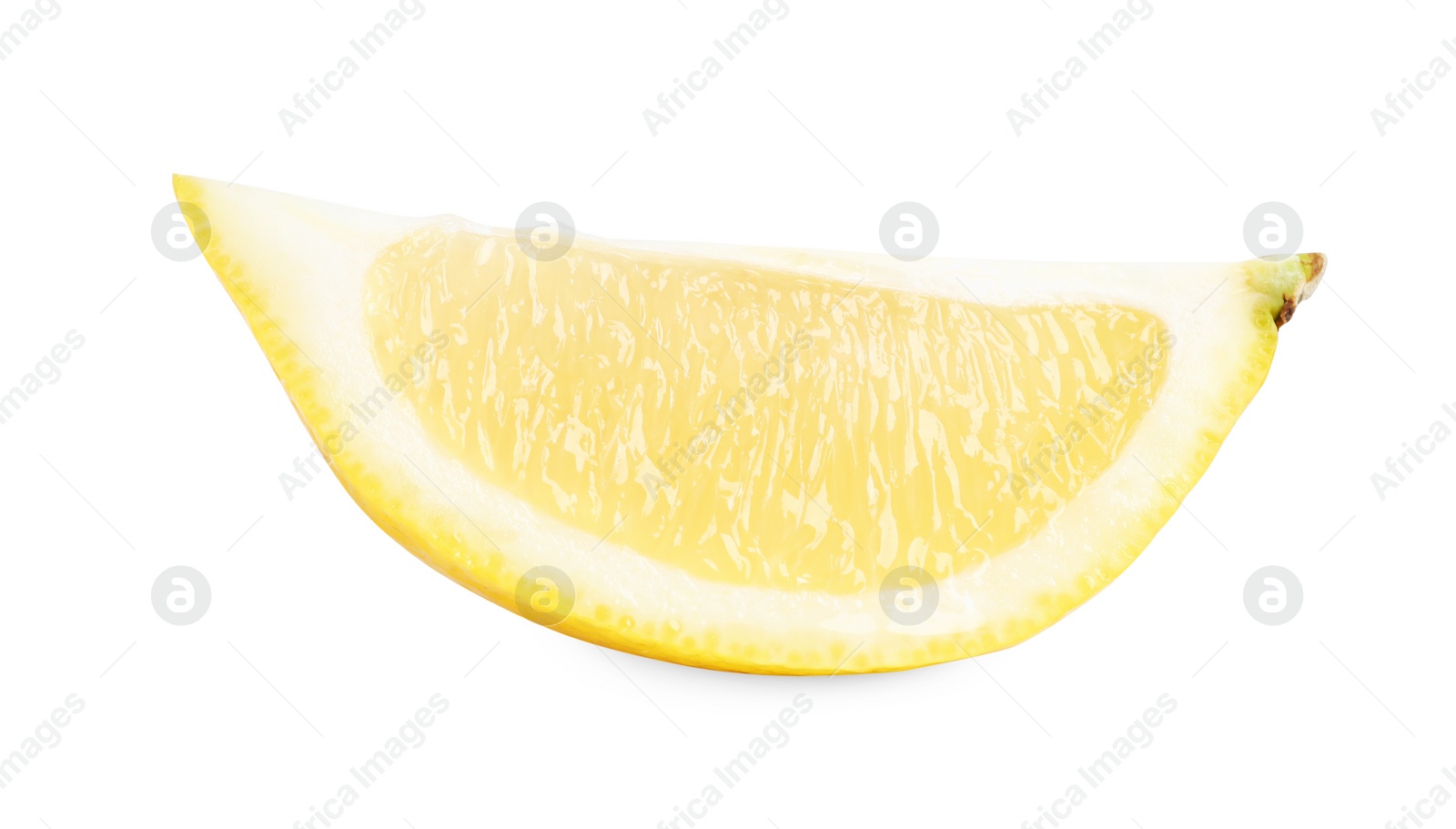 Photo of Citrus fruit. Slice of fresh lemon isolated on white