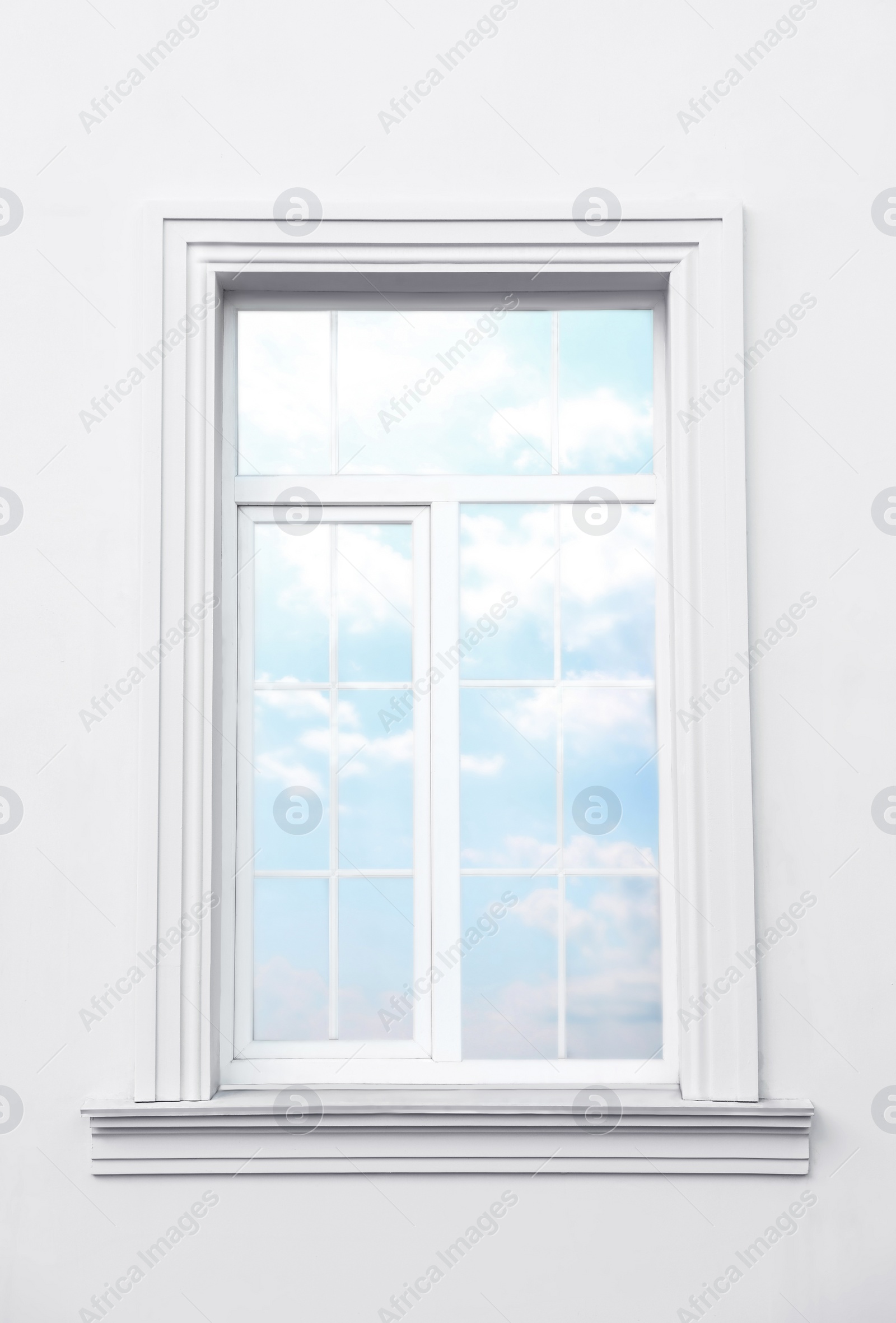 Photo of White wall of modern building with window