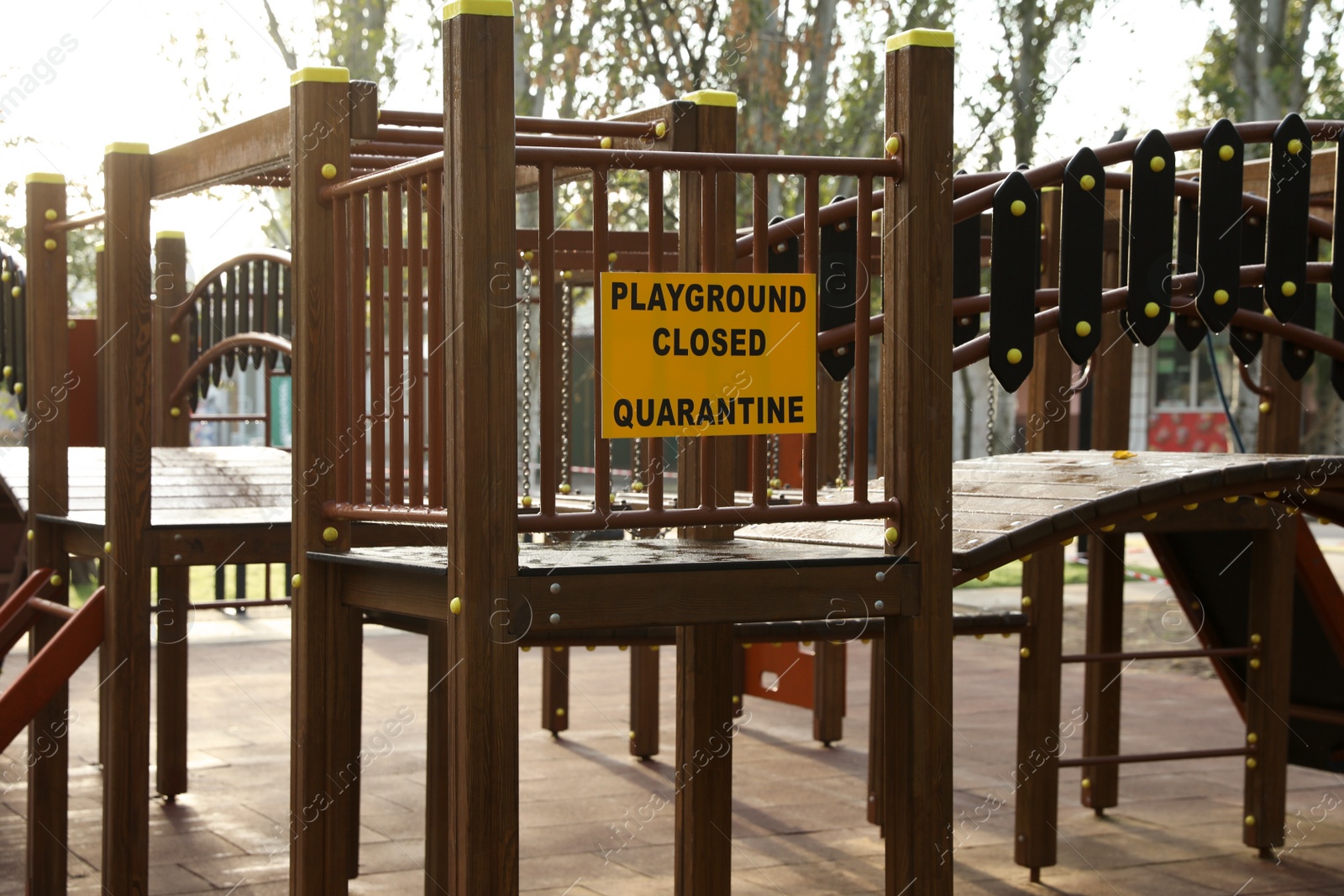 Photo of Empty children's playground closed during COVID-19 quarantine