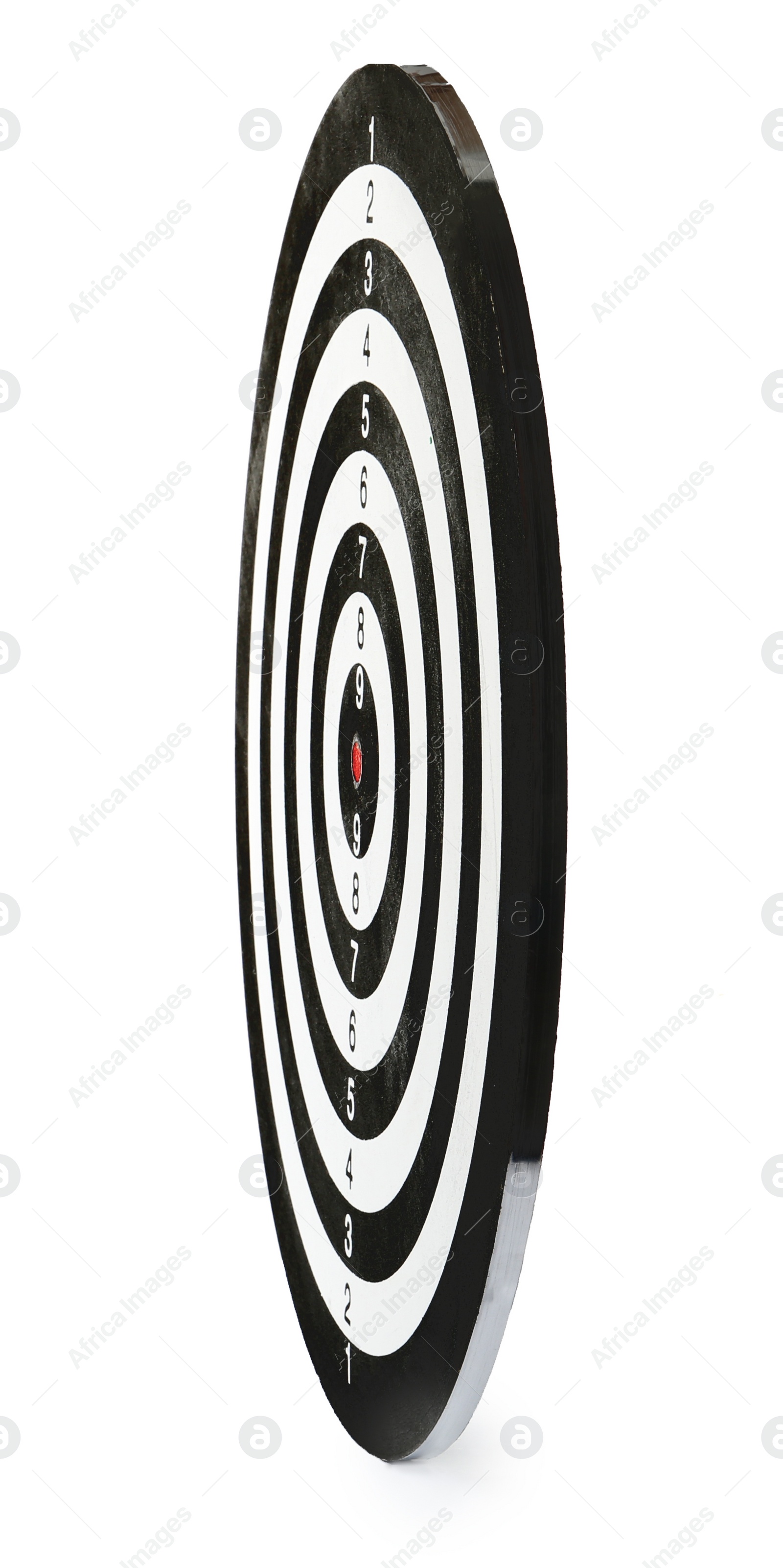 Photo of New empty dart board isolated on white