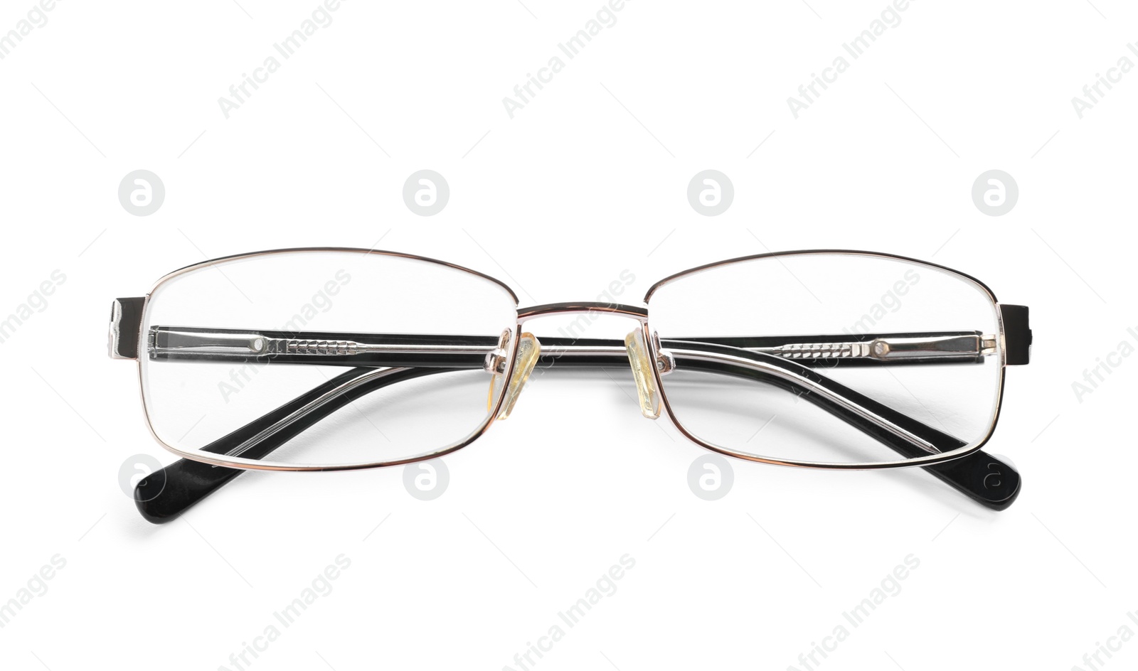 Glasses with corrective lenses on white background. Vision problem Photo of Glasses with corrective lenses on white background. Vision problem