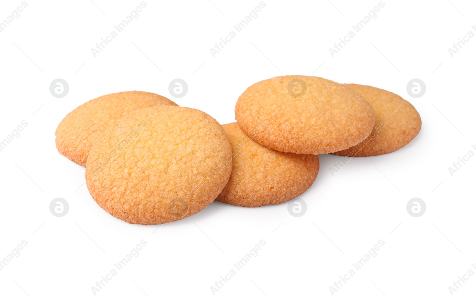 Photo of Tasty Danish butter cookies isolated on white