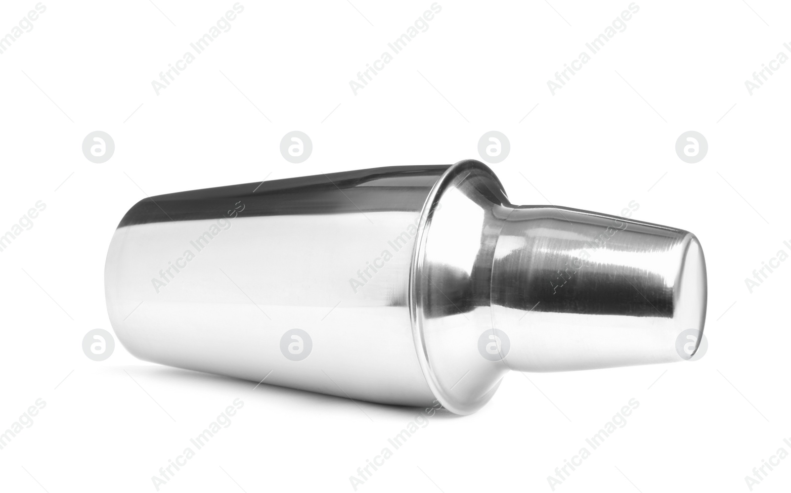 Photo of Metal shaker for cocktail isolated on white