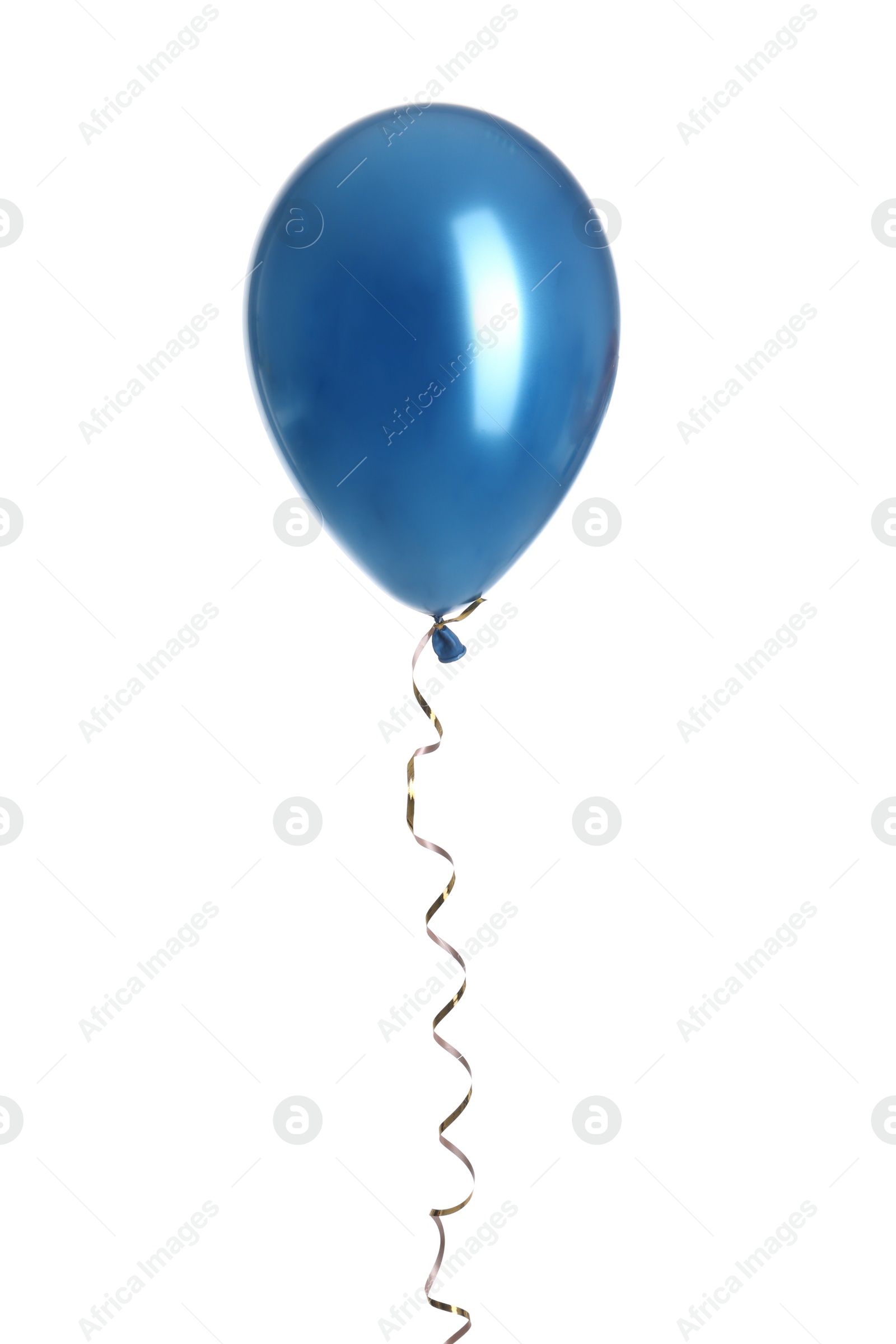 Photo of Color balloon with ribbon isolated on white