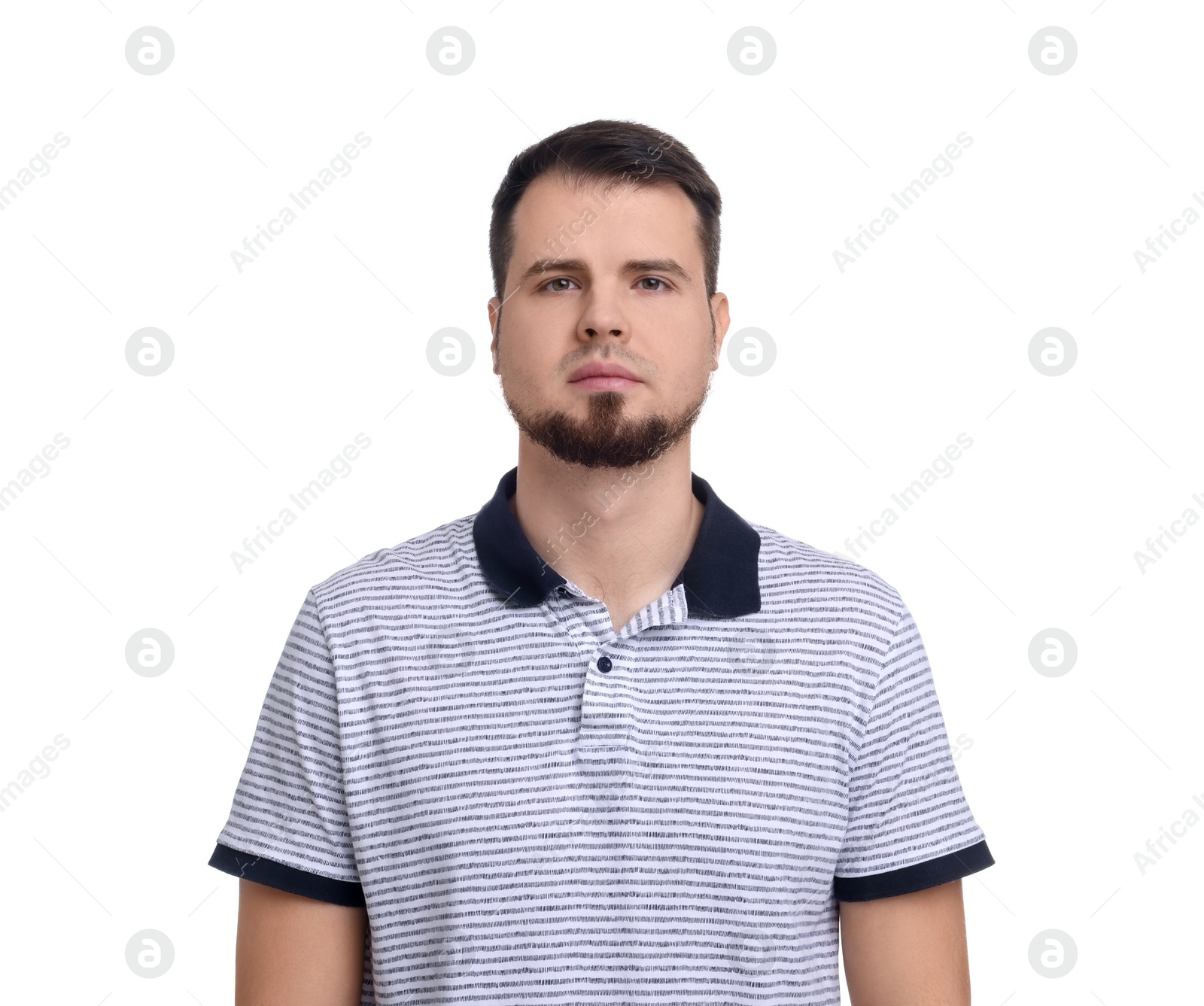 Photo of Portrait of young man on white background