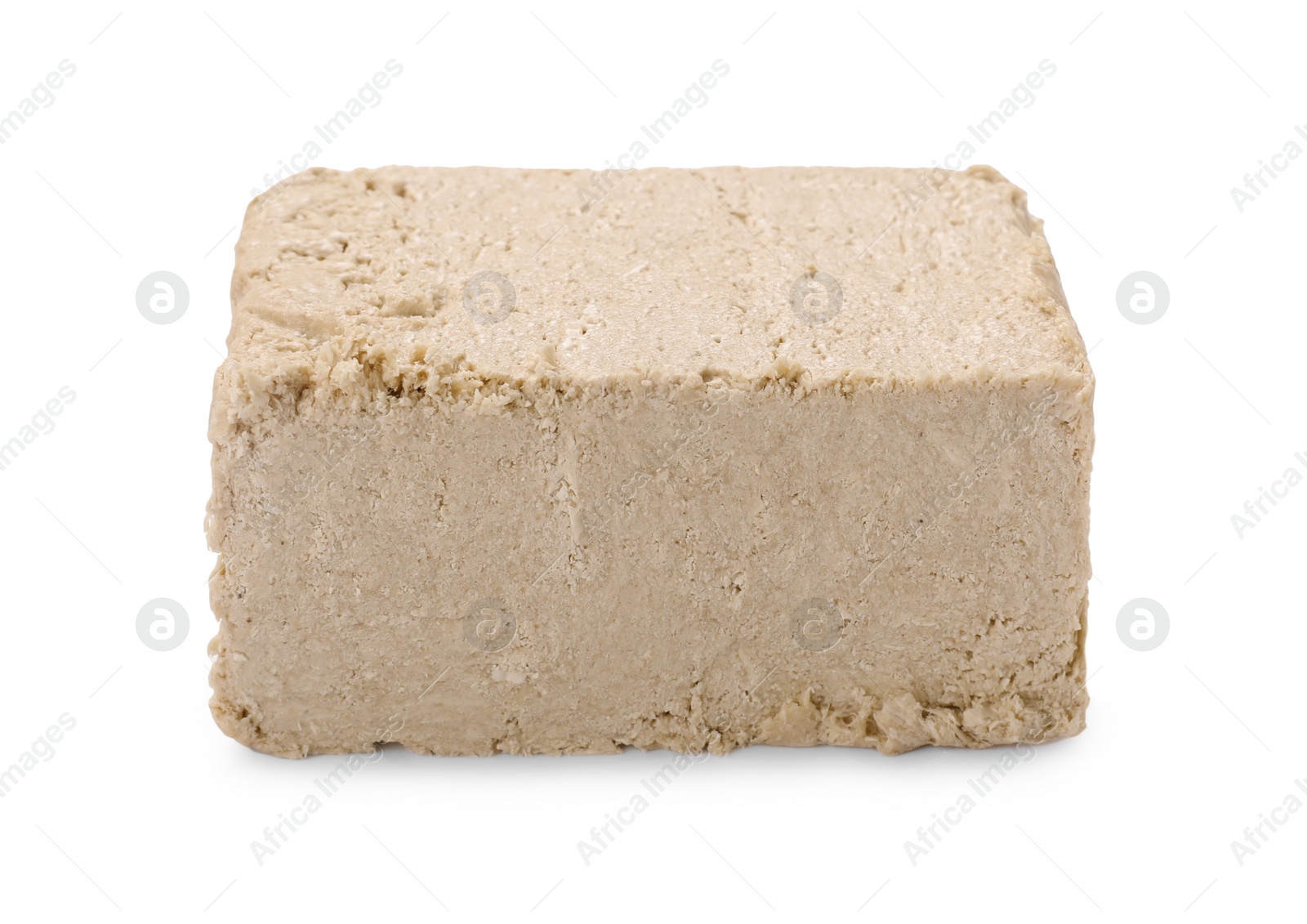 Photo of One piece of tasty halva isolated on white